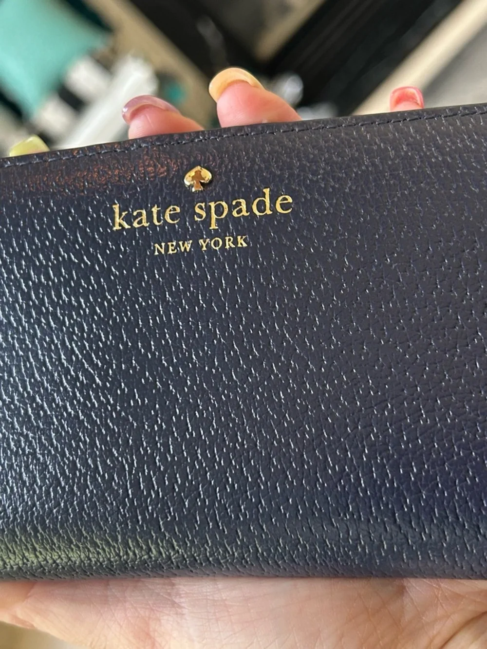 KATE SPADE Navy & Gold Leather Wallet
